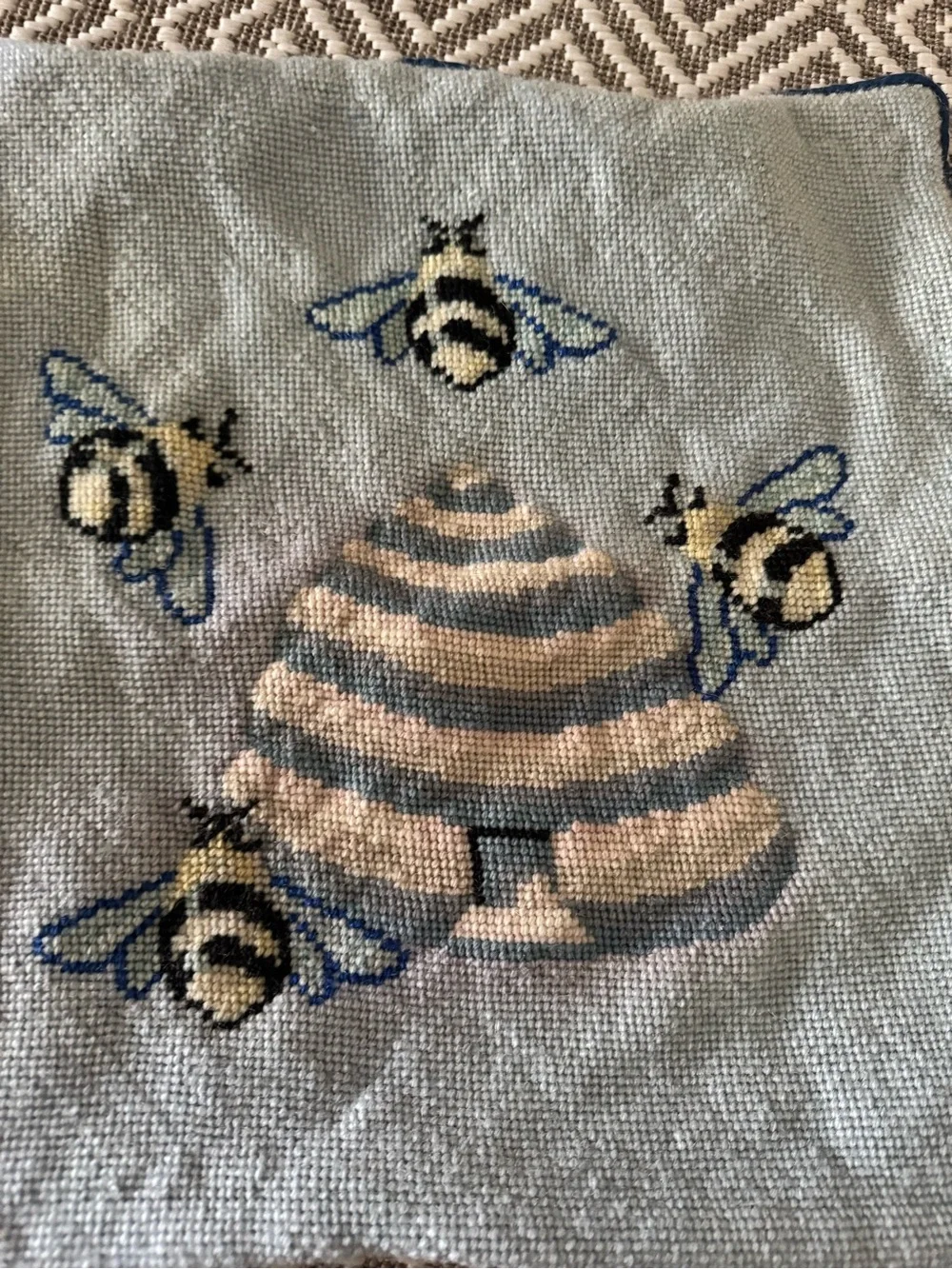 Needlepoint throw pillow cover